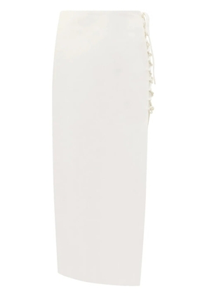 De La Vali side lace-up midi skirt - White