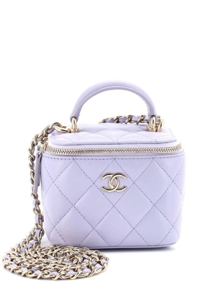 CHANEL Pre-Owned Classic Top Handle Vanity Case with Chain Quilted Lambskin Mini crossbody bag - Purple