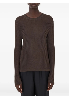 LouLou de Saison Hedora ribbed semi-sheer jumper - Brown