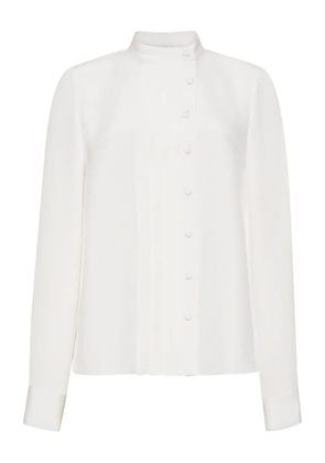Adam Lippes Alina pleated long-sleeve blouse - White