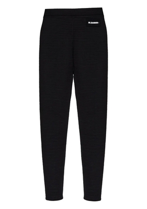 Jil Sander logo-patch ribbed leggings - Black