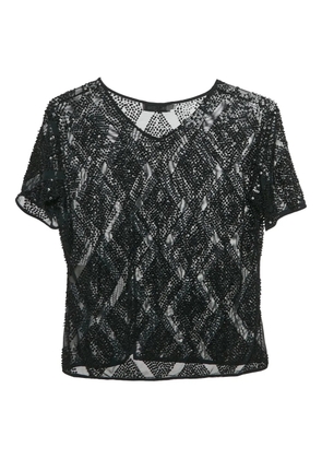 Valentino Garavani Pre-Owned sequin-detailed mesh top - Black