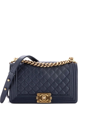 CHANEL Pre-Owned Boy Flap Bag Quilted Caviar Old Medium crossbody bag - Blue
