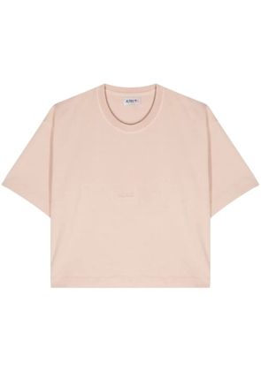 Autry logo-debossed cotton T-shirt - Pink