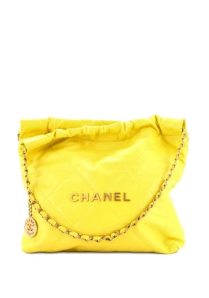 CHANEL Pre-Owned 22 Chain Quilted Calfskin Small hobo bag - Yellow