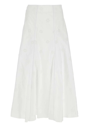 Chloé broderie-anglaise poplin skirt - White