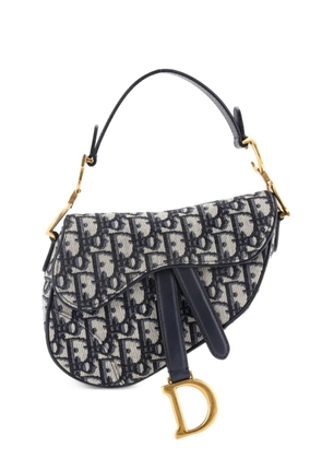 Christian Dior Pre-Owned Saddle Handbag Oblique Canvas Mini shoulder bag - Blue