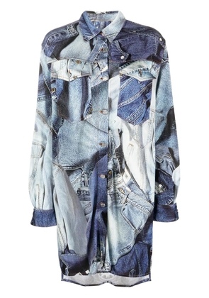 MOSCHINO JEANS graphic-print long-sleeve shirt - Blue