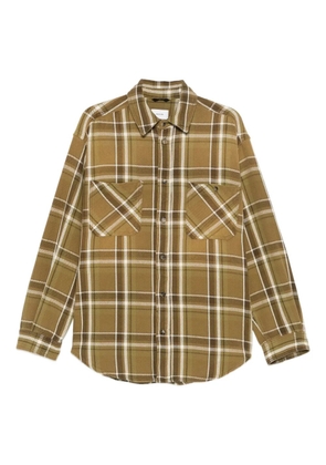 Haikure checked chest-pockets overshirt - Green
