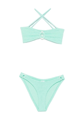 Hunza G Misty crinkle metallic bikini - Green