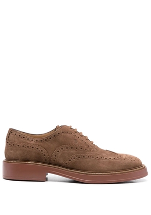 Tod's lace-up suede brogues - Brown