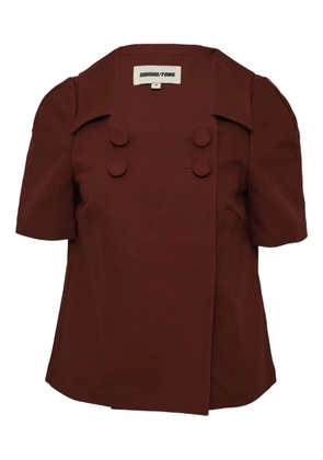 SHUSHU/TONG button cotton top - Brown