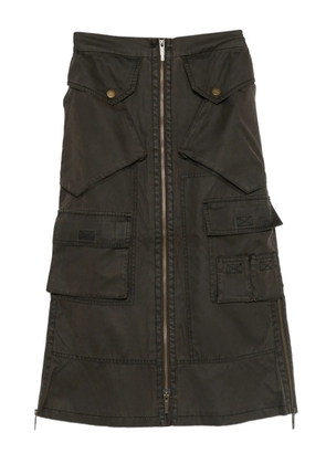 Feng Chen Wang zip-fastening pocket skirt - Brown