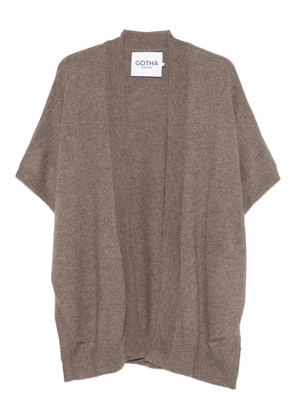Gotha short-sleeved open-front cardigan - Brown