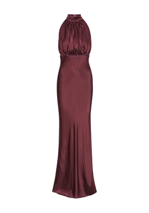 ROTATE BIRGER CHRISTENSEN high-neck silk maxi dress - Red