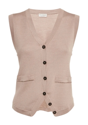 Brunello Cucinelli ribbed-knit vest - Neutrals