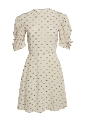 Valentino Garavani Pre-Owned logo-print mini dress - Neutrals