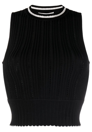 Victoria Beckham pointelle-knit crop top - Black