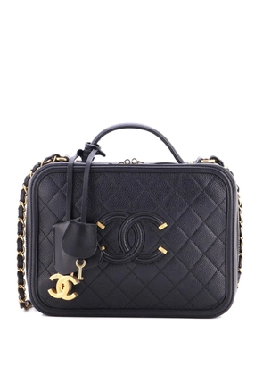 CHANEL Pre-Owned Filigree Vanity Case Quilted Caviar Large crossbody bag - Black