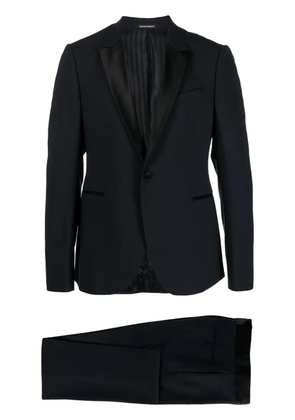 Emporio Armani satin-trim single-breasted suit - Blue