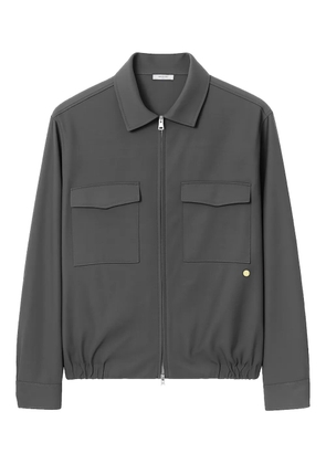 Greyed flap pocket zip jacket