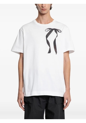 Simone Rocha ribbon-print polo shirt - White