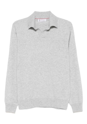 Brunello Cucinelli long-sleeve polo sweater - Grey