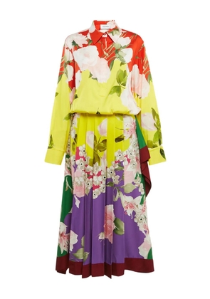 Valentino Garavani Pre-Owned floral-print pleated dress - Red