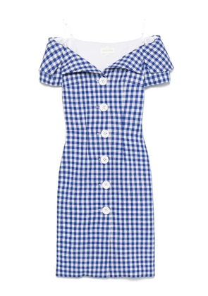SHUSHU/TONG gingham check-print mini dress - Blue
