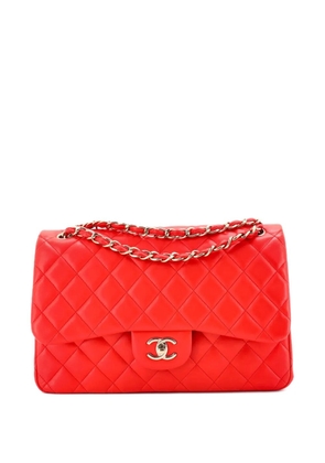 CHANEL Pre-Owned Classic Double Flap Bag Quilted Lambskin Jumbo shoulder bag - Red