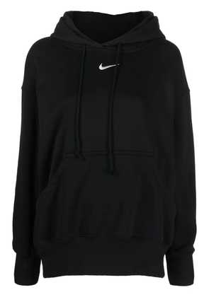 Nike embroidered-logo cotton hoodie - Black