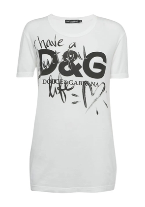 Dolce & Gabbana Pre-Owned I Have A Beautiful Life-print cotton T-shirt - White