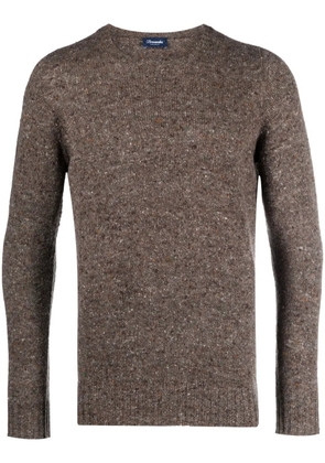 Drumohr speckled-knit crew-neck jumper - Brown