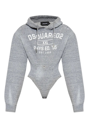 DSQUARED2 distressed-detail hooded bodysuit - Grey