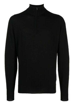 John Smedley zip-up wool sweatshirt - Black