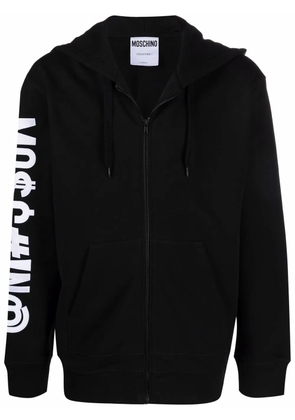 Moschino Symbols logo-print zipped hoodie - Black