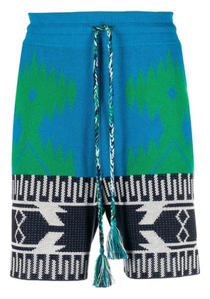 Alanui abstract-pattern shorts - Blue