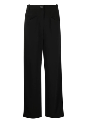 KHAITE high-waisted straight leg trousers - Black