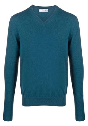Ballantyne ribbed-knit V-neck sweater - Blue