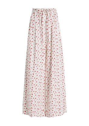 Dolce & Gabbana floral-print drawstring trousers - White