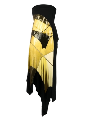 Mugler transparent-panel asymmetric dress - Black