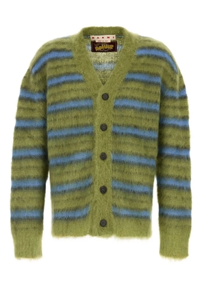 Marni striped mohair cardigan - Green