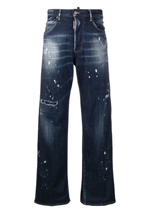 DSQUARED2 distressed-effect straight-leg jeans - Blue
