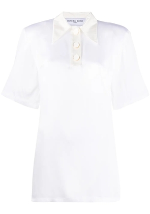 Rowen Rose short sleeve pointed collar shirt - White