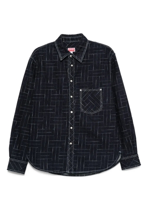 Kenzo geometric-pattern cotton shirt - Blue