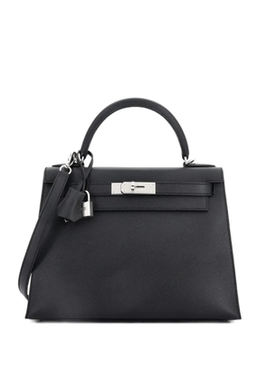 Hermès Pre-Owned Kelly Handbag Black Epsom with Palladium Hardware 28 satchel