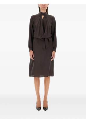 Kiton silk midi dress - Brown