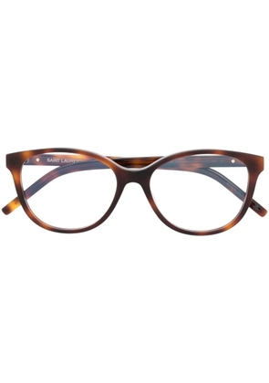 Saint Laurent Eyewear tortoiseshell cat-eye glasses - Brown