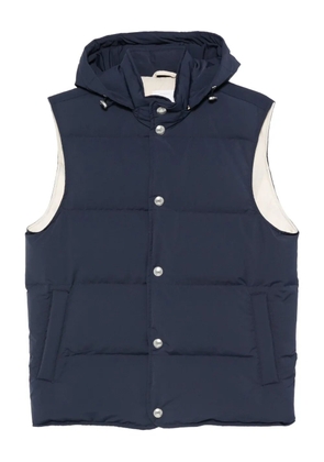 Eleventy hooded quilted vest - Blue