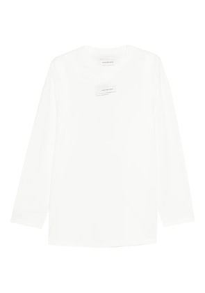 Feng Chen Wang label-detail long-sleeved T-shirt - White